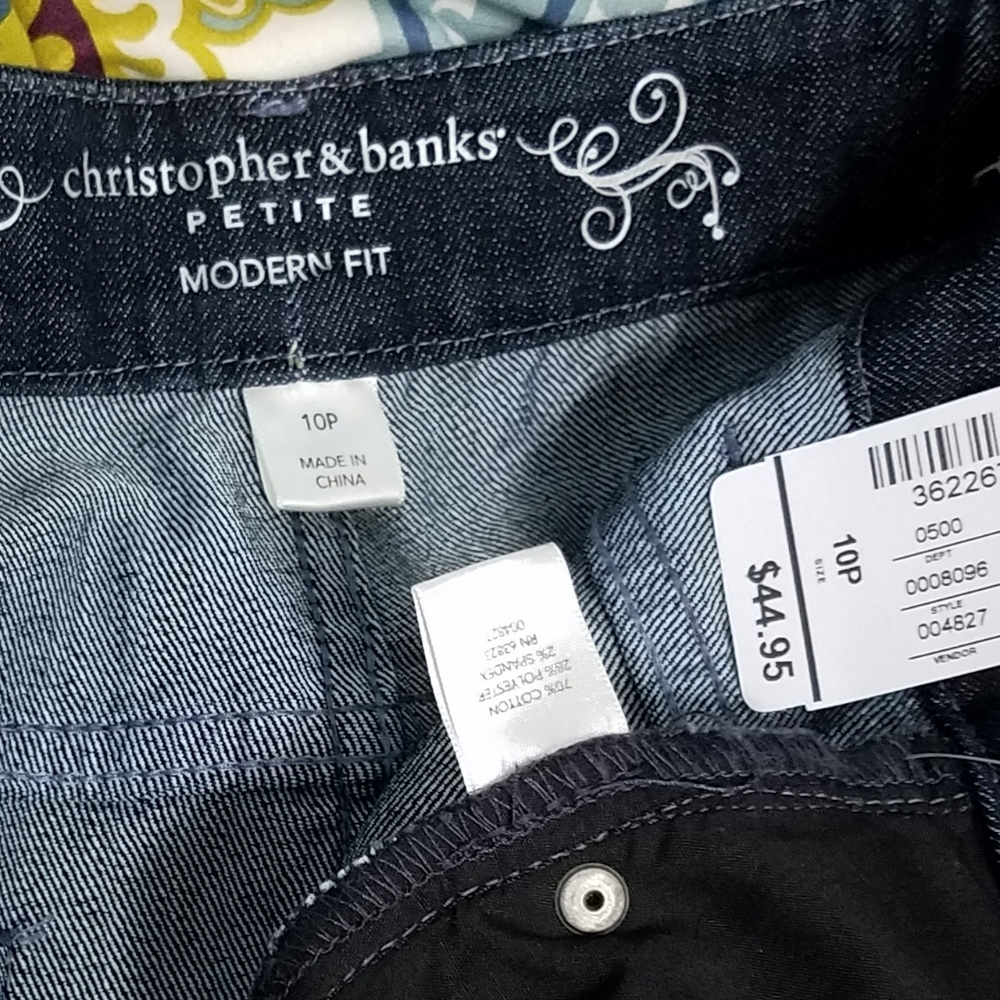 NWT Christopher & Banks dark wash jeans, 10P - Picture 8 of 8
